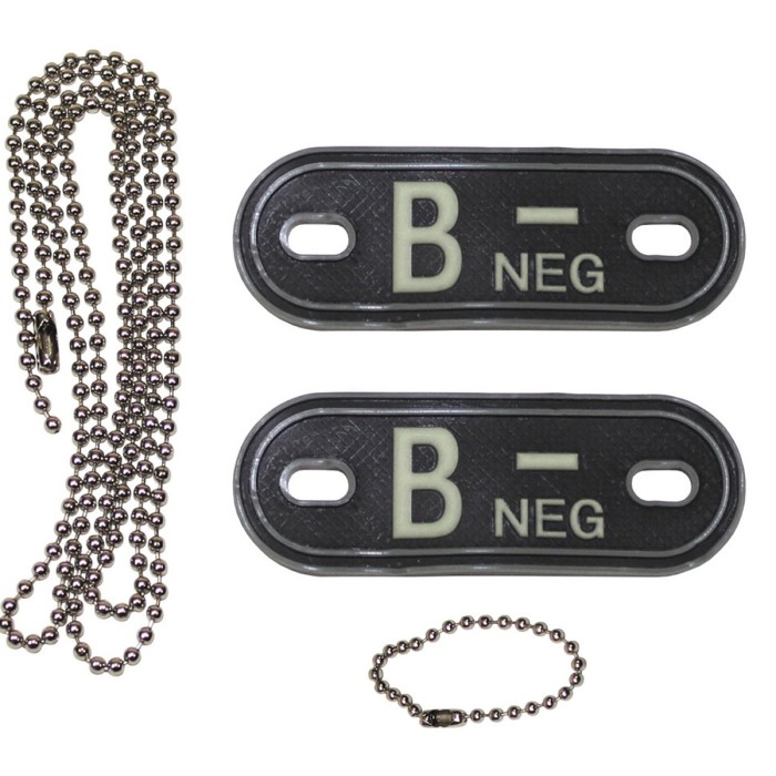 MFH blood group tags with chain
